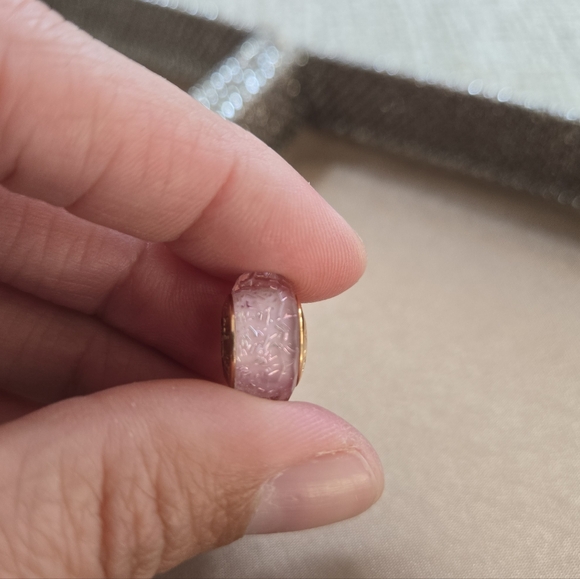 Pandora Pink Shimmering Rose Gold Murano Glass Charm - Picture 5 of 8